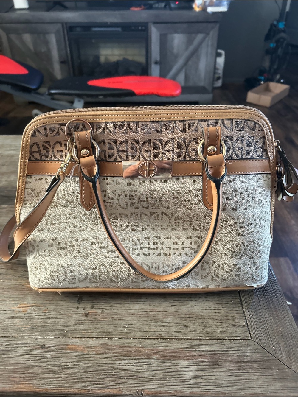 Giani Bernini Monogram Signature Dome Satchel Crossbody Bag